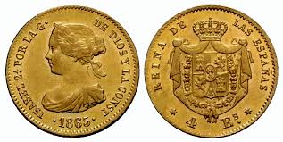 4 Escudos – Madrid, 1865 (Oro)