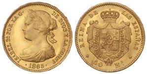 10 Escudos – Sevilla, 1865 (Oro)