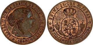 1/2 Céntimo de Escudo – Barcelona, 1866 (Cobre, variante sin OM)