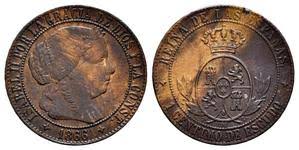 1 Céntimo de Escudo – 1866, Jubia, con OM (Cobre)