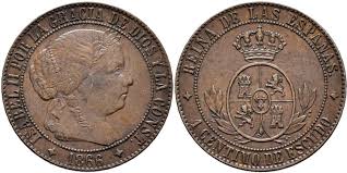 1 Céntimo de Escudo – 1866, Jubia, sin OM (Cobre)
