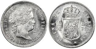 10 Céntimos de Peso – Manila, 1866 (Plata)
