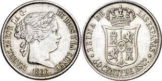 40 Céntimos de Escudo – 1866, Sevilla (Plata)