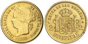 2 Pesos – 1866, Manila (Oro)