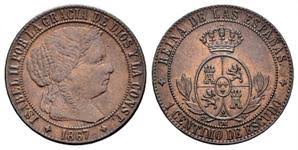 1 Céntimo de Escudo – Jubia, 1867 (Cobre, OM)