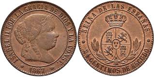 2 ½ Céntimos de Escudo – Segovia, 1867 (Cobre, OM)
