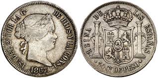 50 Céntimos de Peso – Manila, 1867 (Plata)
