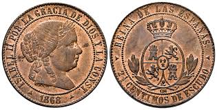 ½ Céntimo de Escudo – Jubia, 1868 (Cobre, OM)