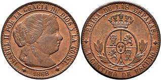 1 Céntimo de Escudo – Jubia, 1868 (Cobre, OM)