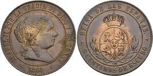 5 Céntimos de Escudo – Segovia, 1868 (Cobre, OM)