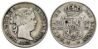 20 Céntimos de Peso – Manila, 1868 (Plata)