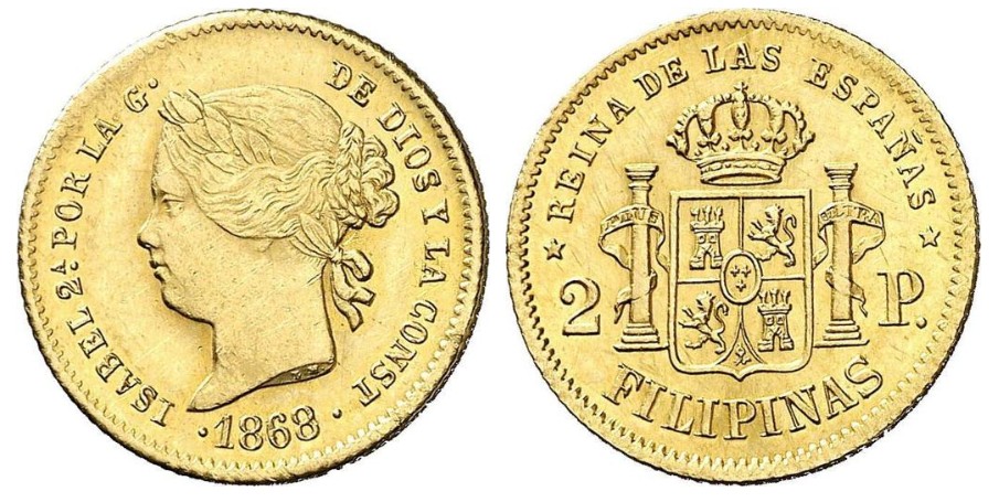 2 Pesos – Manila, 1868 (Oro)