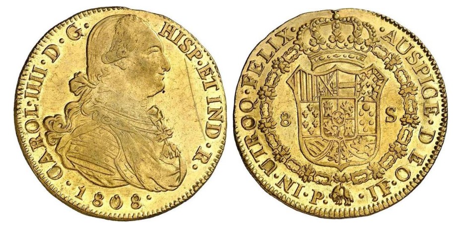 8 Escudos – Popayán (Colombia), 1808 J.F