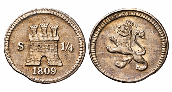¼ Real – Santiago (Chile), 1809