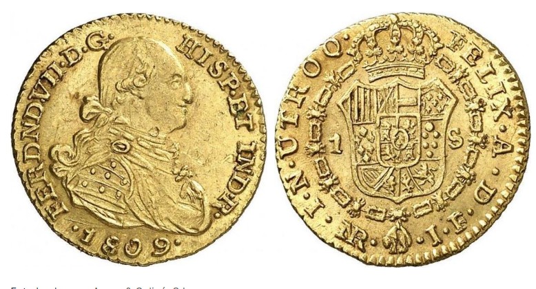 1 Escudo – Nuevo Reino, 1809 J.F