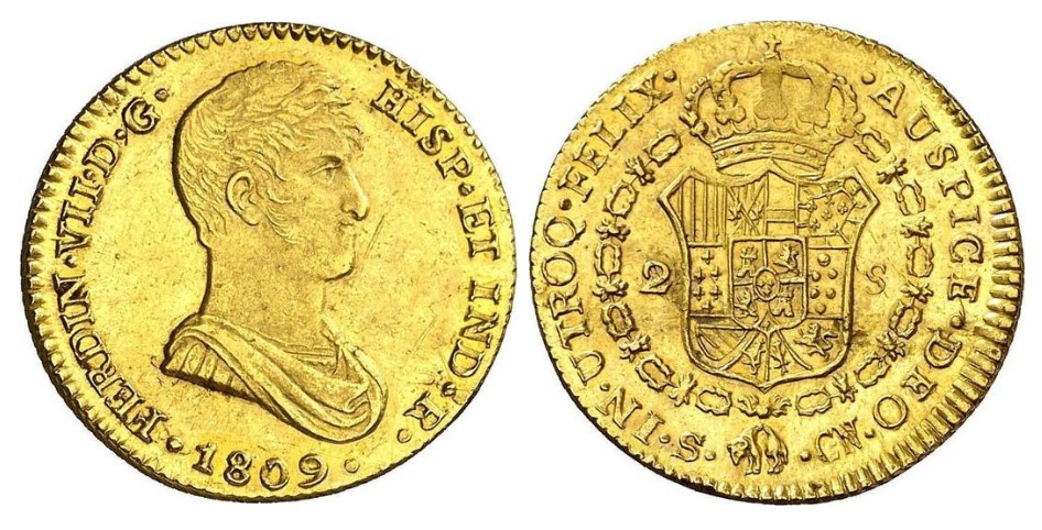 2 escudos – Sevilla oro 1809 C.N