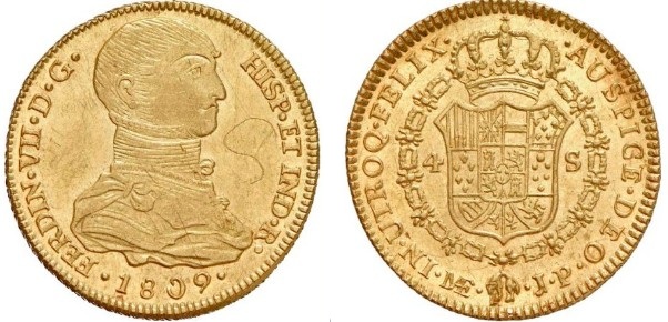 4 escudos – Lima oro 1809 J.P