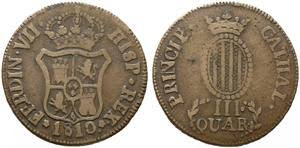 III quartos – Cataluña cobre 1810