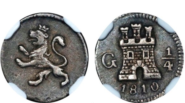 1/4 de real – Guatemala plata 1810
